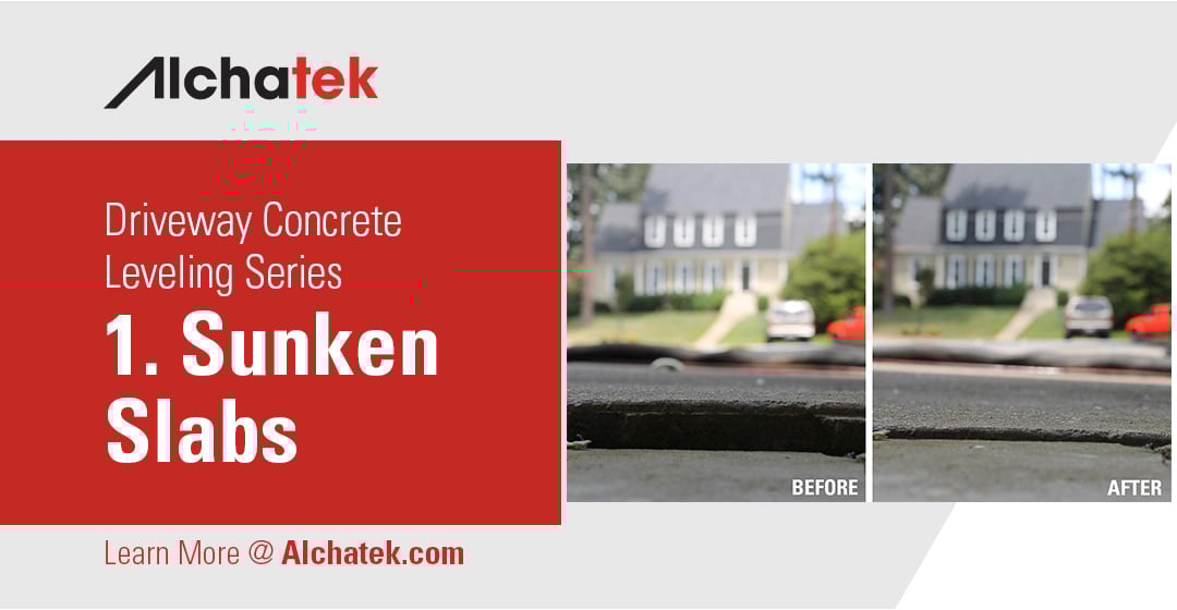 Driveway Concrete Leveling Series 1. Sunken Slabs
